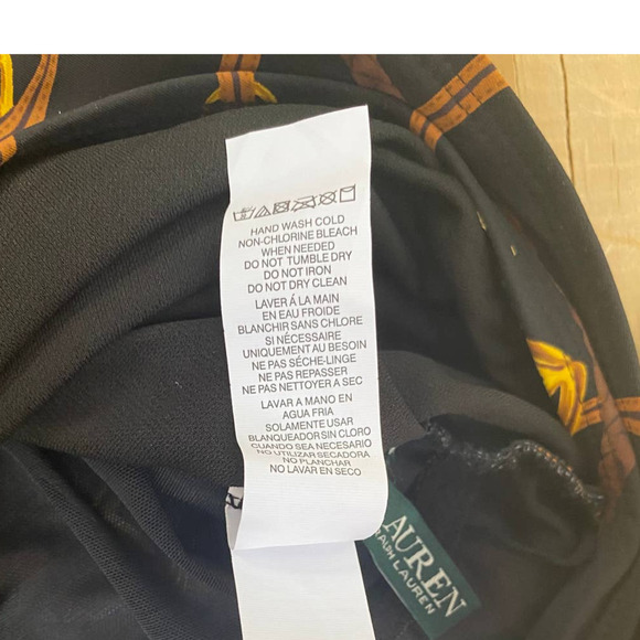 Ralph Lauren black Swimsuit One Piece 16 bridle equestrian print bathing suit - Picture 13 of 15